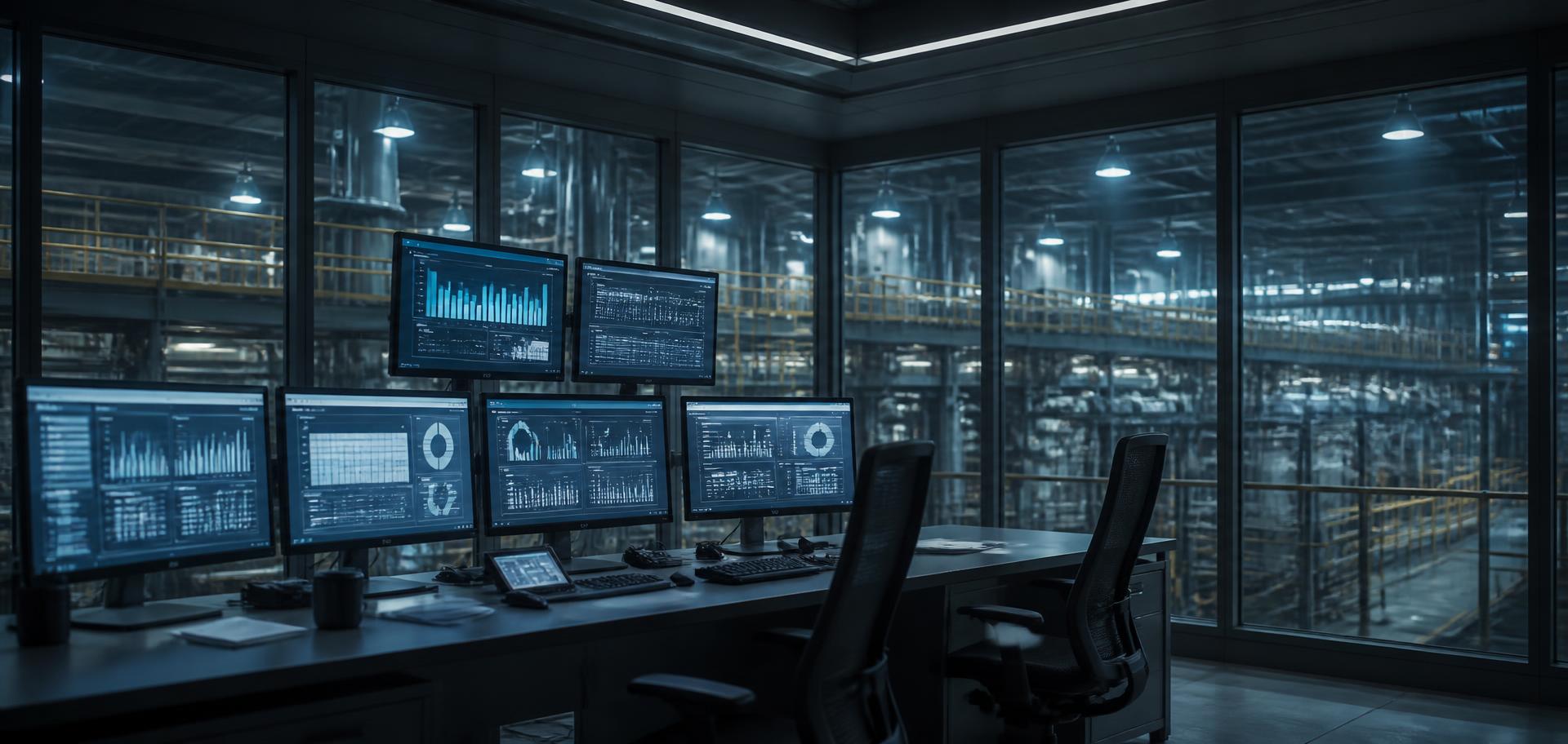 Maintenance control room with performance dashboards